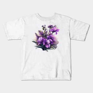 Purple Flowers Kids T-Shirt